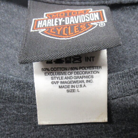 Harley Davidson Gray Skull Tee Sz L - Picture 5 of 6